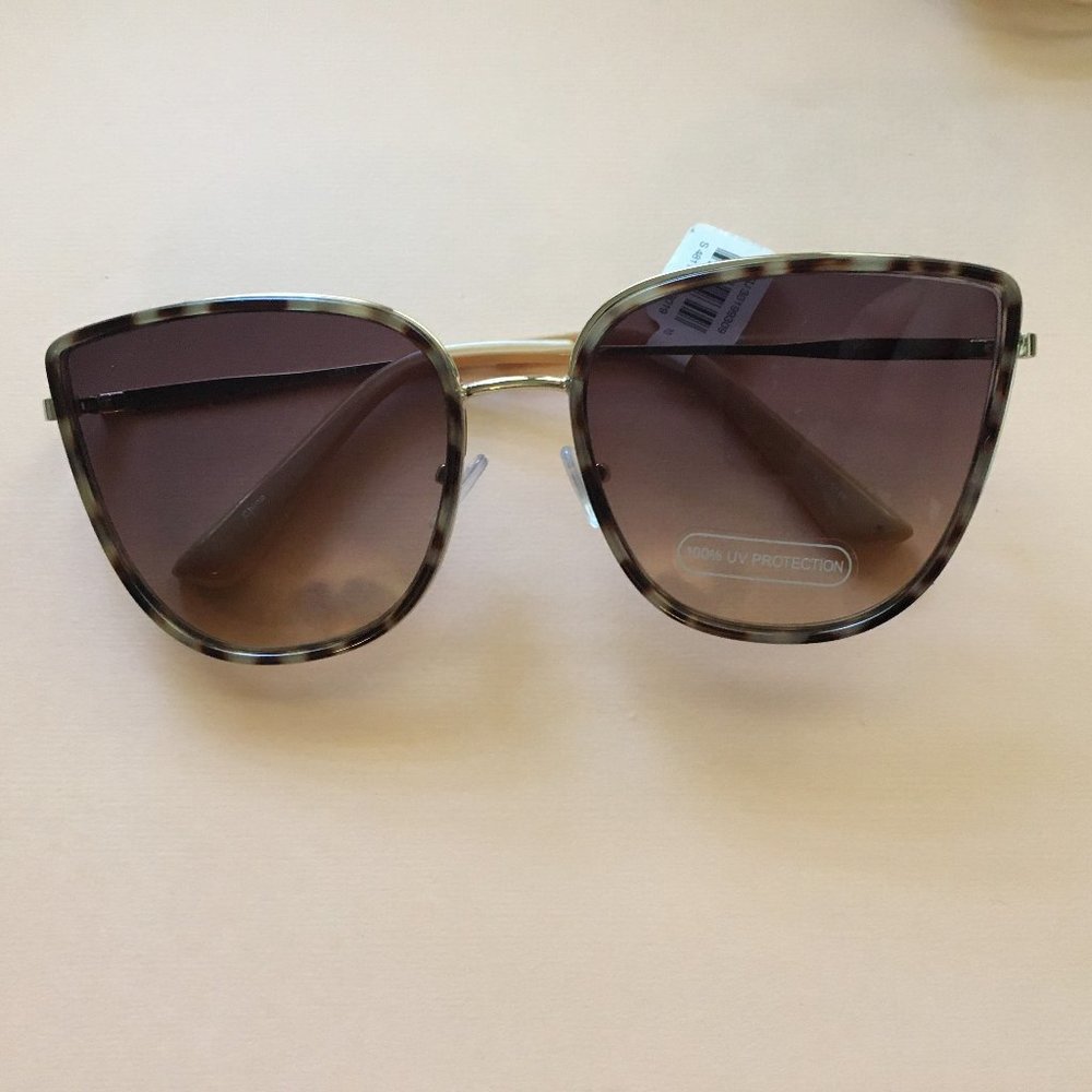 LOFT Gold Tortoise Shell Taupe Sunglasses NWT